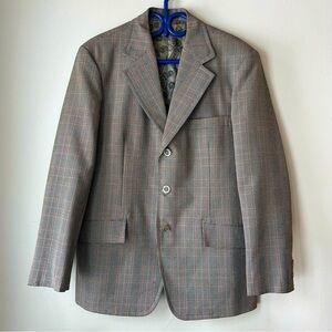 Vintage 1980s Impex International Blazer Hand Tailored Glen Plaid, 40R